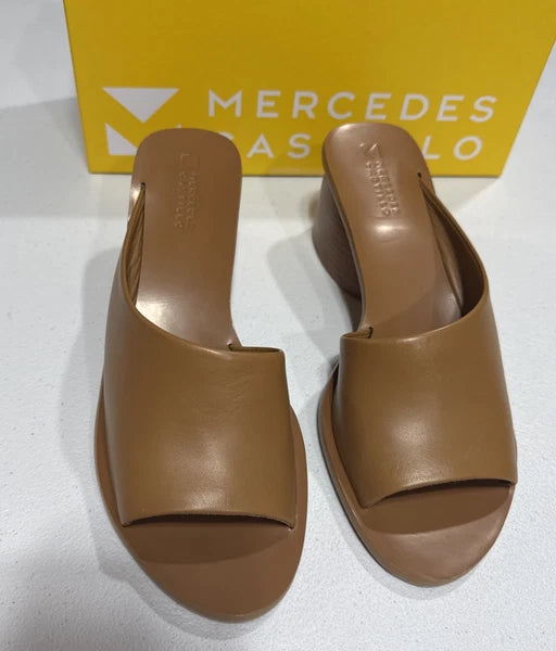 Mercedes Castillo Olga Women’s Sandals Size US 10 EU 40 Walnut Silk Nappa