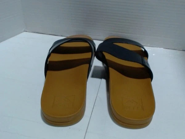 UsedLikeNew_REEF Cushion Vista Women's Fashion Slide Sandal, V_Black/Natural_Sz9