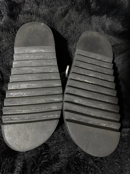 studded leather slides