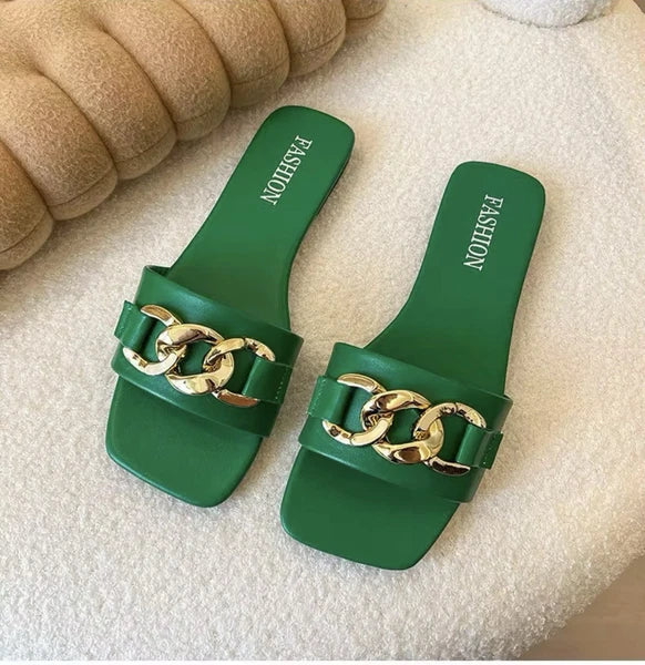 Ladies Womens Flat Slip On Fashion Slides Mules Sliders Summer Beach Sandals