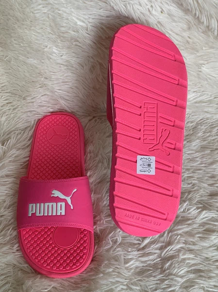 Women’s Slides Size 9 PUMA Cool Cat Knockout Style: 371013-12 Pink White