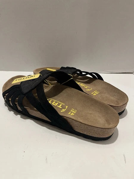 NWT Birkenstock Tatami Black Strappy Sandals Slides Women’s EU 41 US 10