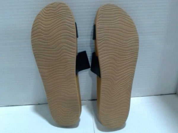 UsedLikeNew_REEF Cushion Vista Women's Fashion Slide Sandal, V_Black/Natural_Sz9