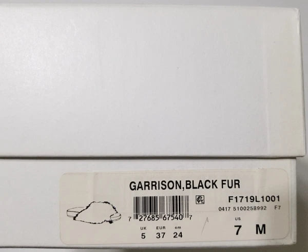 NIB Vince Garrison Italian Lamb Fur & Leather Slide Sandal in Black $250