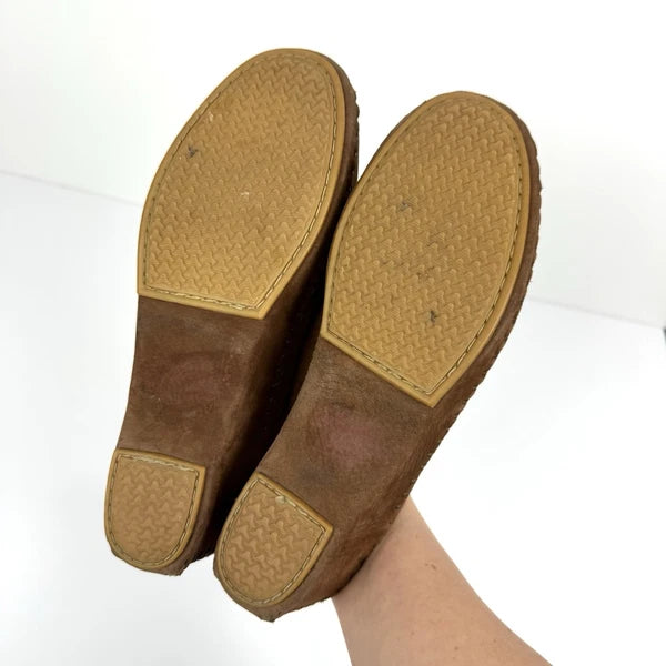 La Plume Italian Brown Leather Slide Sandals Shoes Women's Size 39 US 8.5-9 Boho