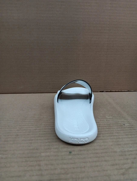 Kenzo Pool Sandal Women Slides Style- K72p185, White/black,  Eur Sz 41, Sz 10.5