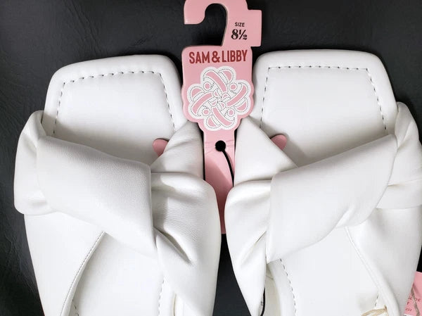 SAM & LIBBY Women's Tallulah Slide Sandals Shoes Size US 8.5 White NEW