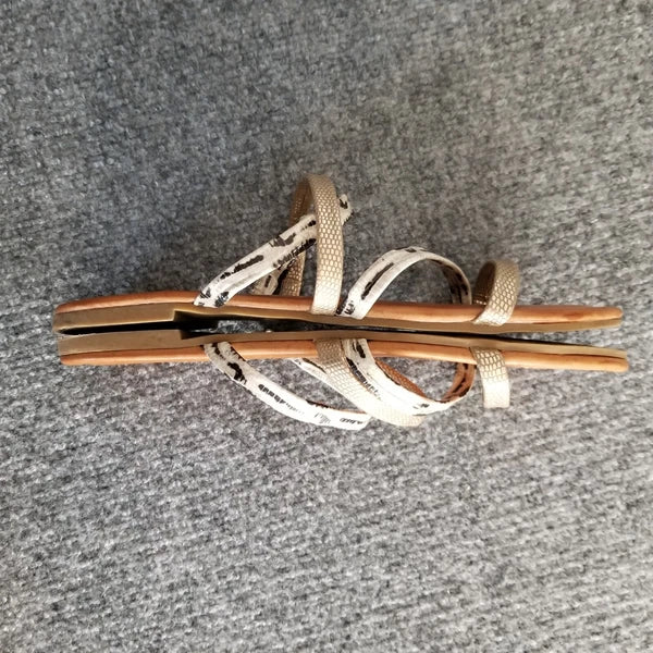Nine West Women US 9M Strappy Sandals Gold Brown with Gray Snake Pattern Slides*