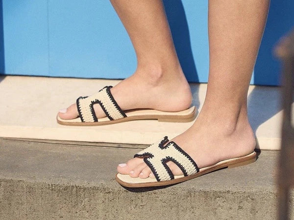 Steve Madden Hadyn-M Macrame Woven Flat Slide Sandals Sz-7.5 New In Box