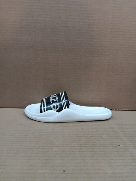 Kenzo Pool Sandal Women Slides Style- K72p185, White/black,  Eur Sz 41, Sz 10.5