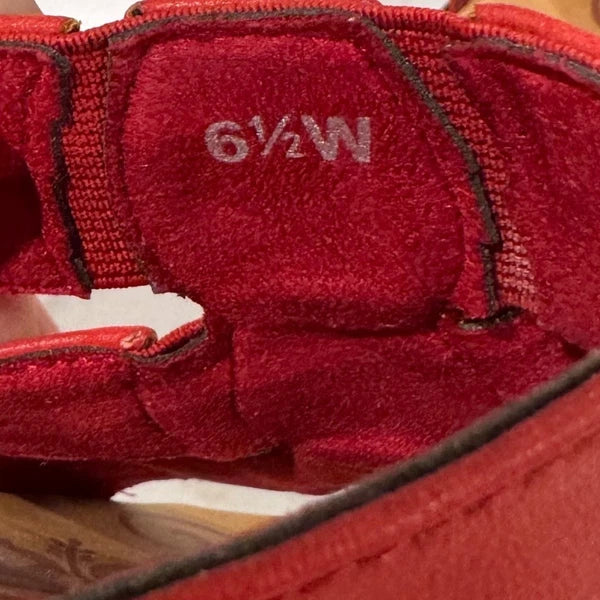 NEW Easy Street Women's 6.5 Wide Nori Red Beaded Jeweled Slip On Sandals