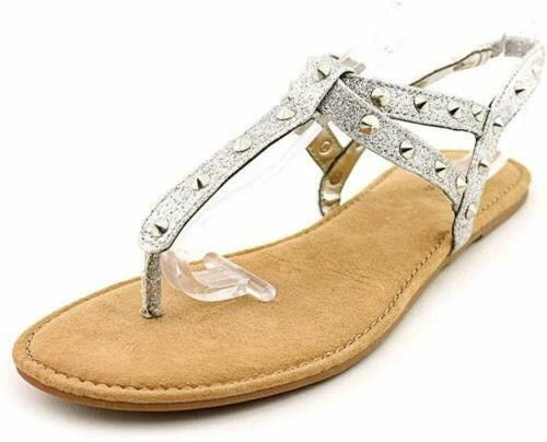 Style & Co Zoee Women's Size 6 Silver Sparkle Studs Thongs Sandals Shoes
