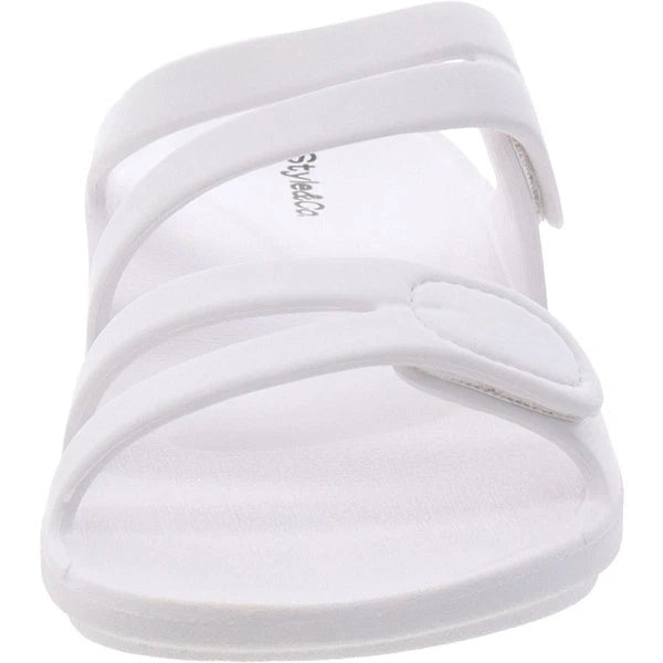 Style & Co. Womens Jessaa White Strappy Slide Sandals 10 Medium (B,M) BHFO 0257