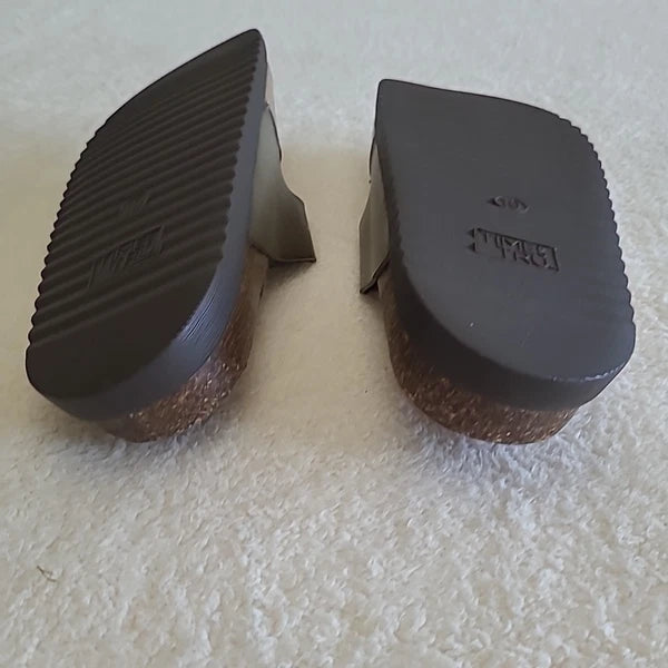 Time And Tru Birk-style Adjustable Buckle Slide  Multi tone Sandal Women 10 New