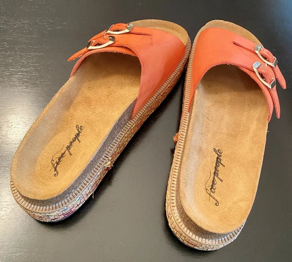 New FREE PEOPLE Caravelle Cork Footbed Platform Sandal 8.5 Boho Shoes Tiger Lily