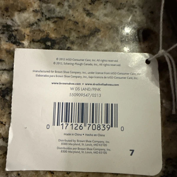 NEW Dr. Scholl's Women's Size 7 Wood Style Sandals with Pink Straps