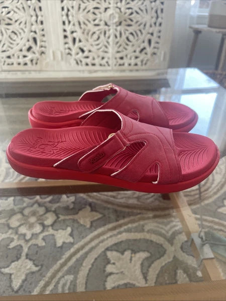 New KuaiLu Women’s Fashion Orthotic Slides Lightweight Athletic Red Size 7
