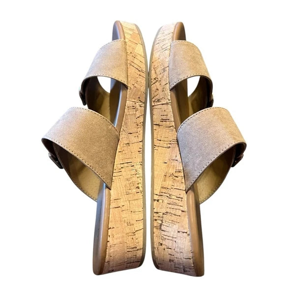 Style & Co Temppestt Slip On Double Buckle Wedge Sandals Retro NEW 9