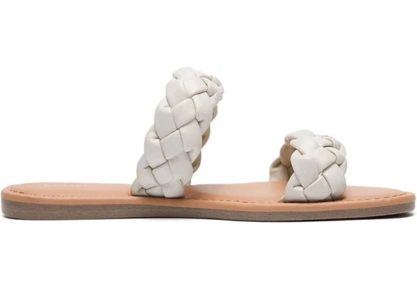 KOLILI Womens Flat Slide Sandals, Summer Fashion Comfy Style - Size 8.5 - Beige