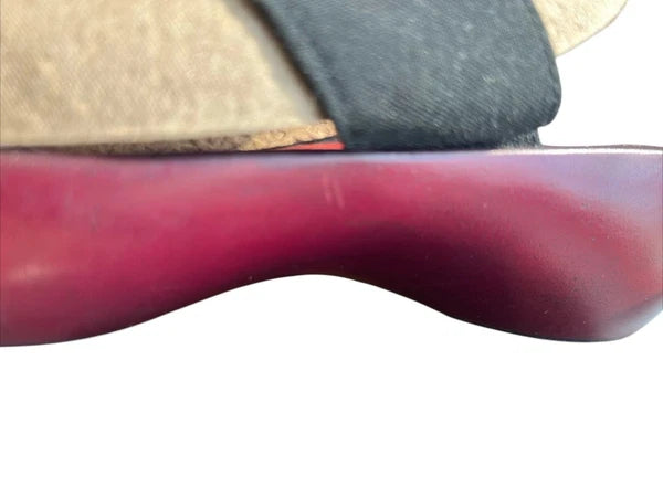 VTG ROBERT CLERGERIE APPLIQUÉD EMBROIDERED SLIDE PLATFORM SANDALS SZ. 6.5, 36.5