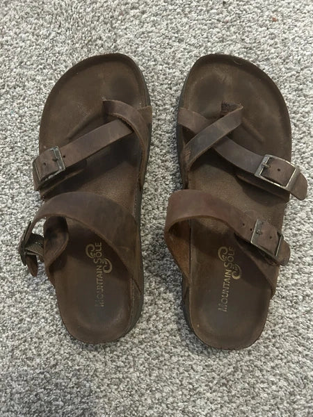 Leather Birk Style Sandals Women’s SZ 8 Brown Summer Vacation Travel Wear