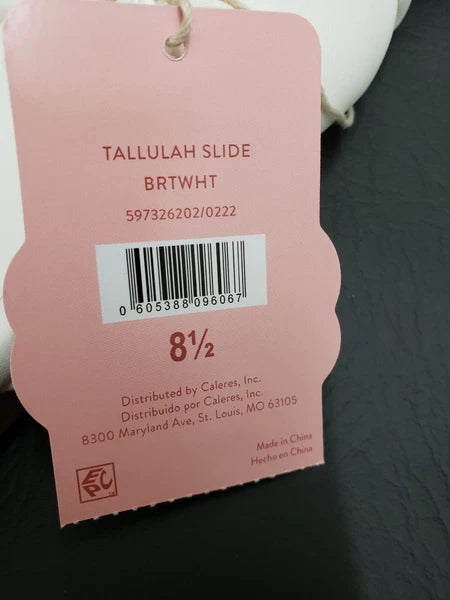 SAM & LIBBY Women's Tallulah Slide Sandals Shoes Size US 8.5 White NEW