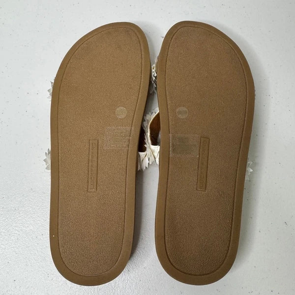 Lucky Brand Pallyon Daisy Flower Slide Sandals Womens Size 10 Floral Boho Casual