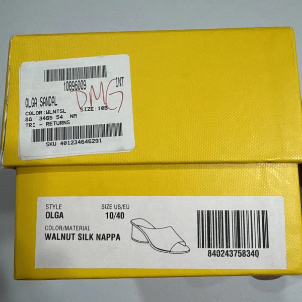 Mercedes Castillo Olga Women’s Sandals Size US 10 EU 40 Walnut Silk Nappa