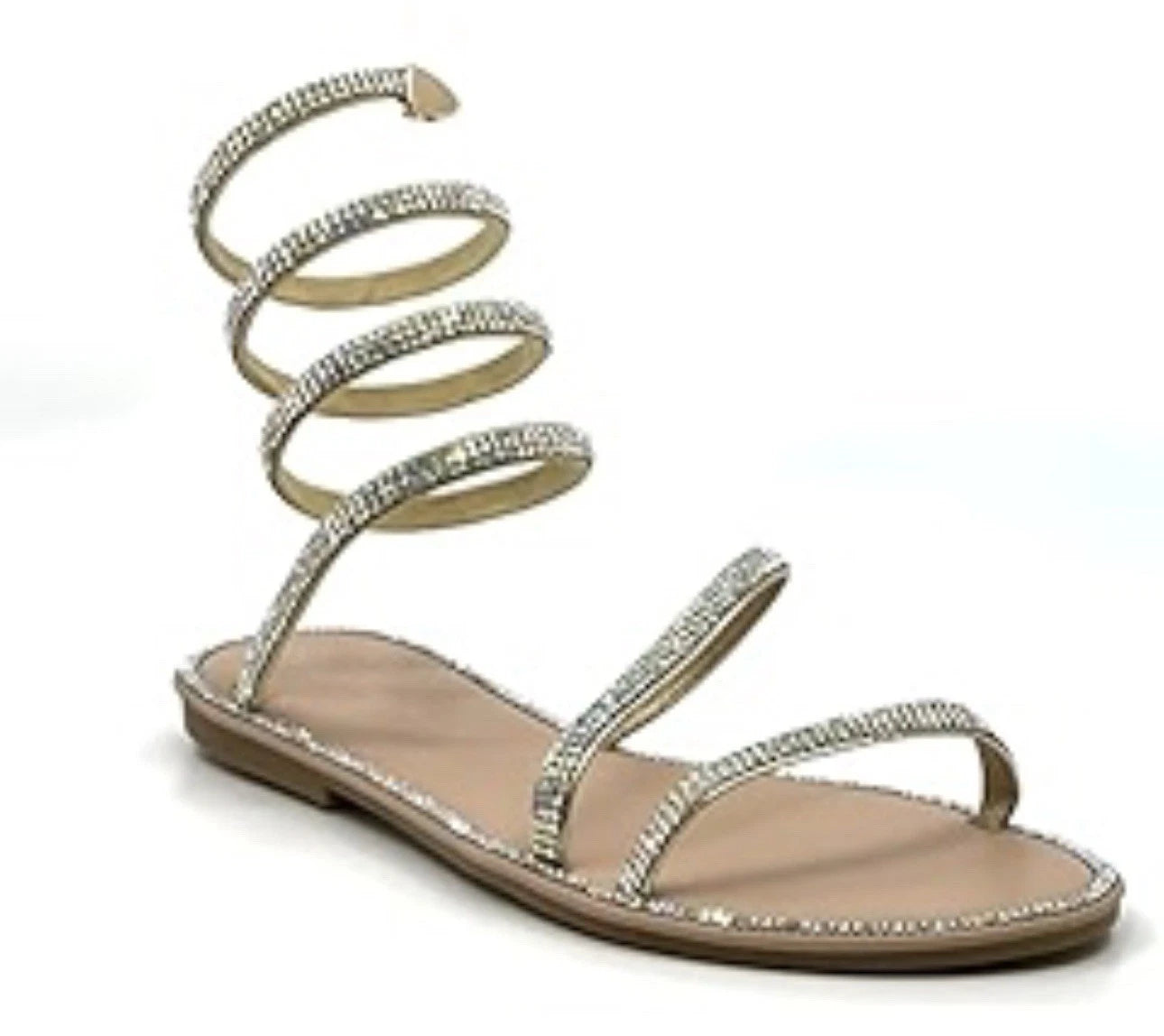 Fashion Nova Silver Spiral Sandals Sz:9