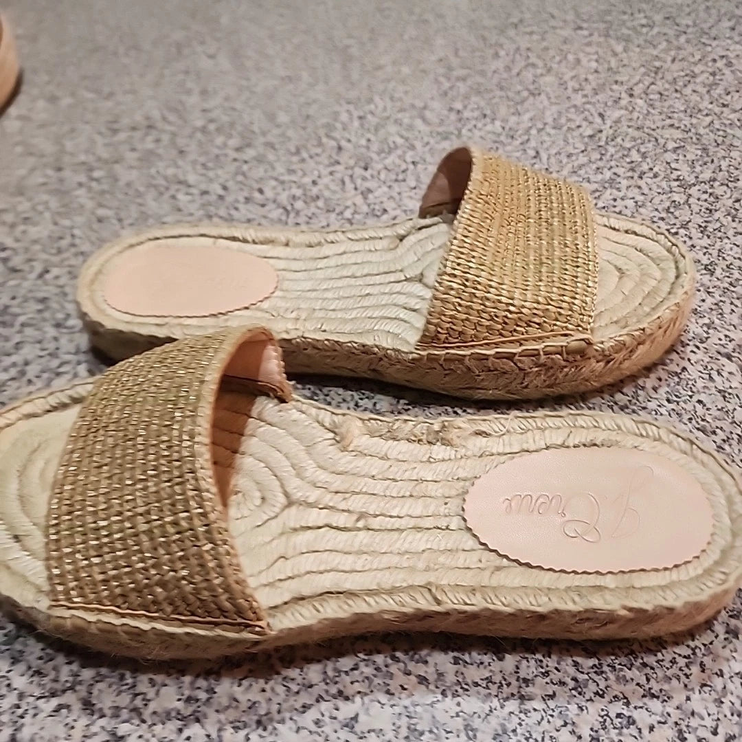 J.CREW VALENCIA ESPADRILLE SANDALS SLIDES SIZE 8 Style BH419