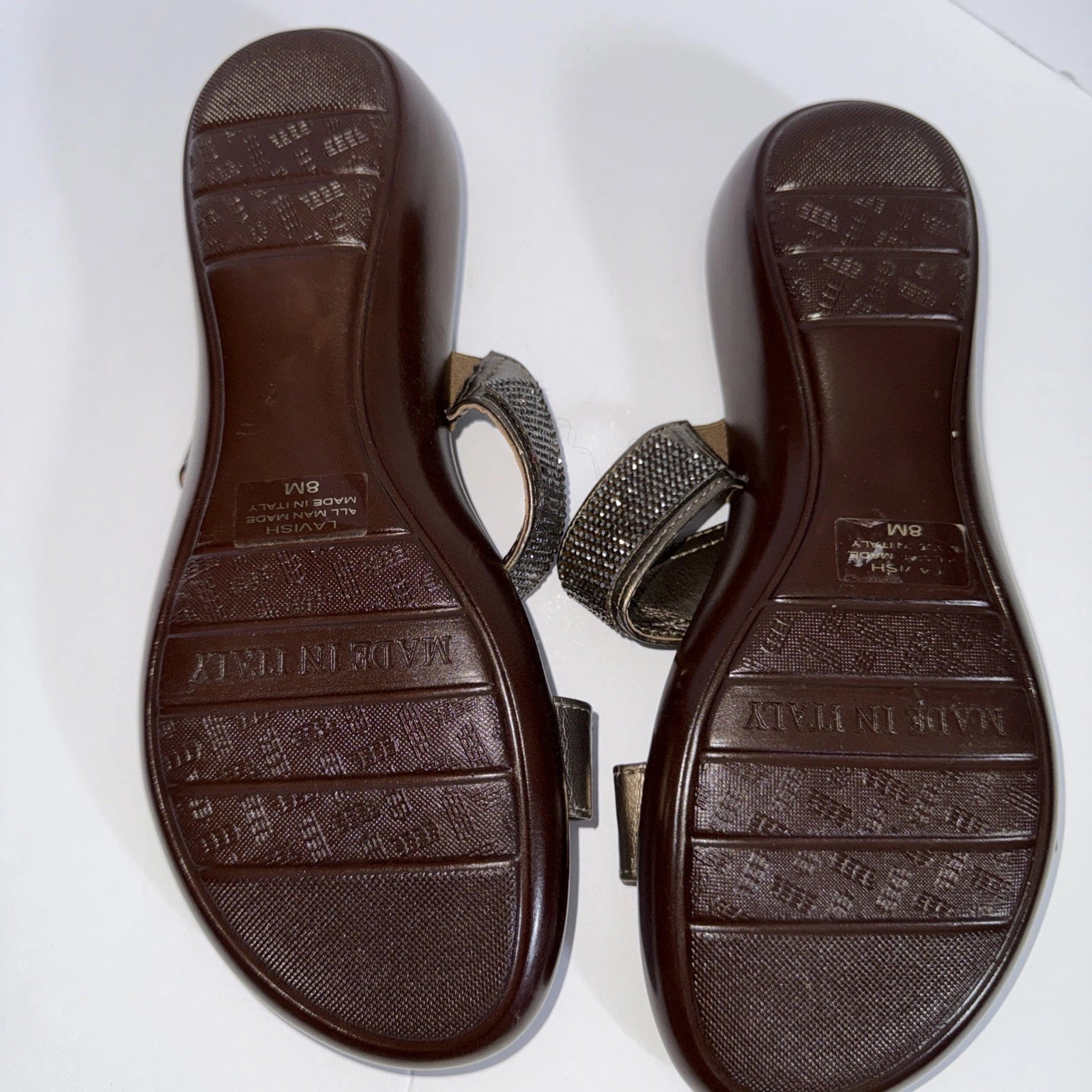 Italian Shoemakers Brown Sandals Slide-Style Comfort Sz 8