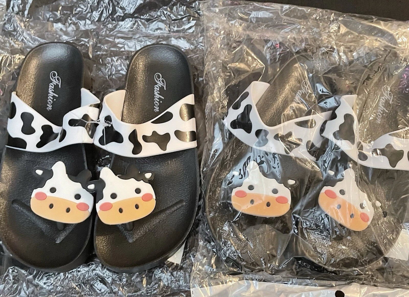 Fashion Cow Print Slides/Sandals “NWOT’s” Size:6