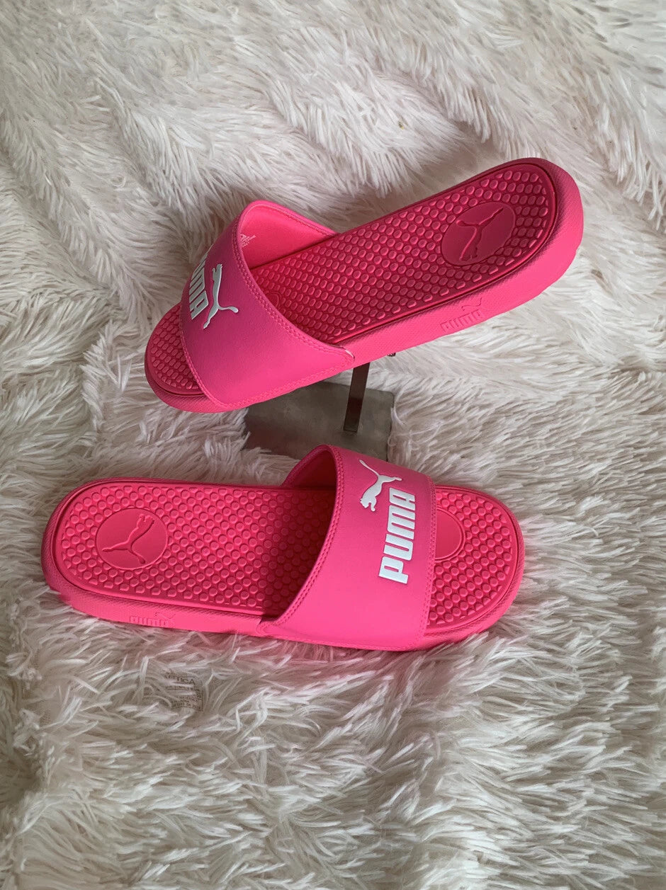 Women’s Slides Size 9 PUMA Cool Cat Knockout Style: 371013-12 Pink White