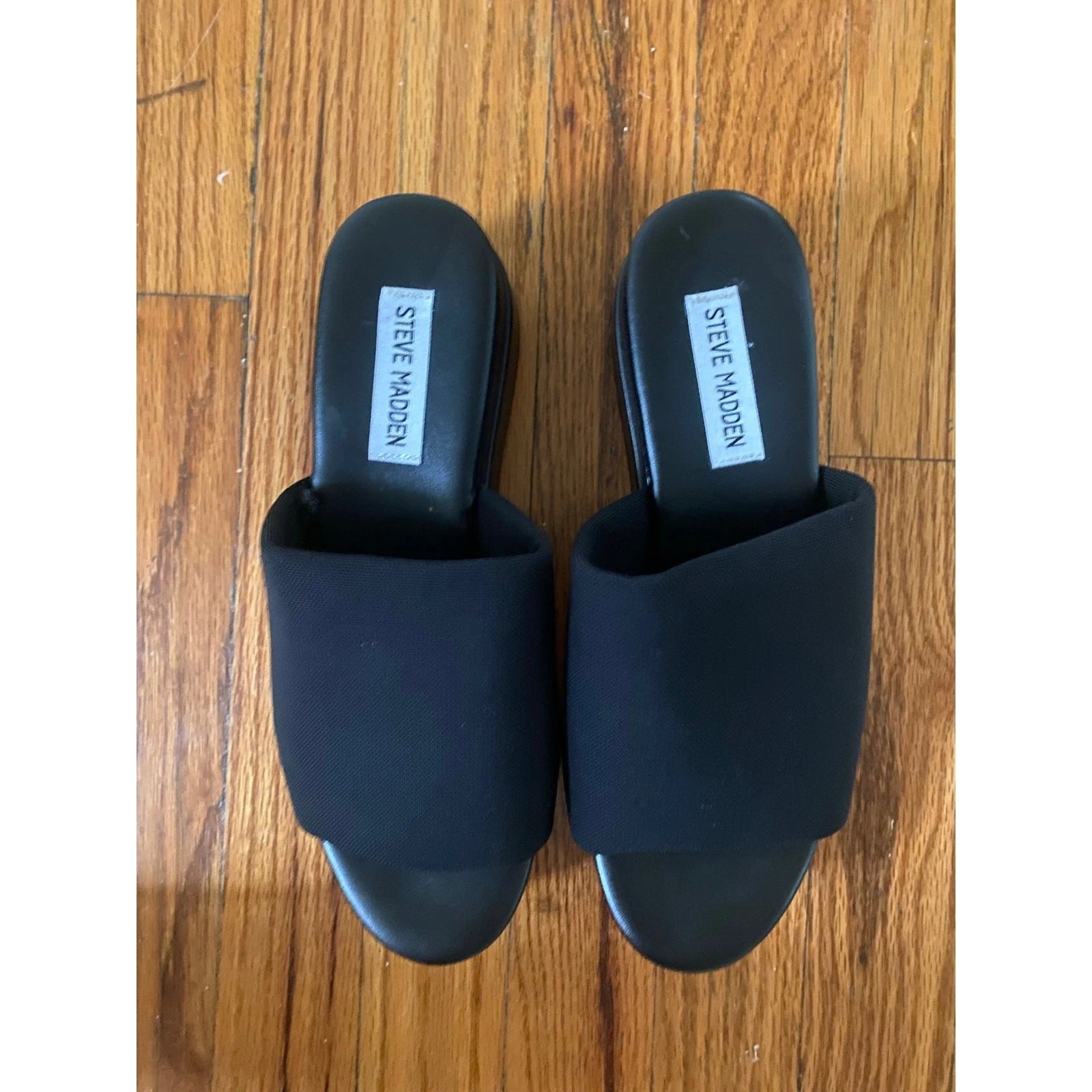 EUC Steve Madden “Bendable” / “Slinky” Style Platform Slides Black Size 8