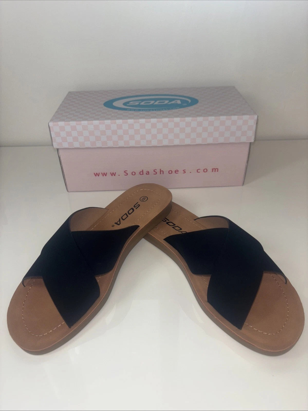 Black Slide Sandals sz 6 spring summer boho folk indie quiet luxury Classic NEW