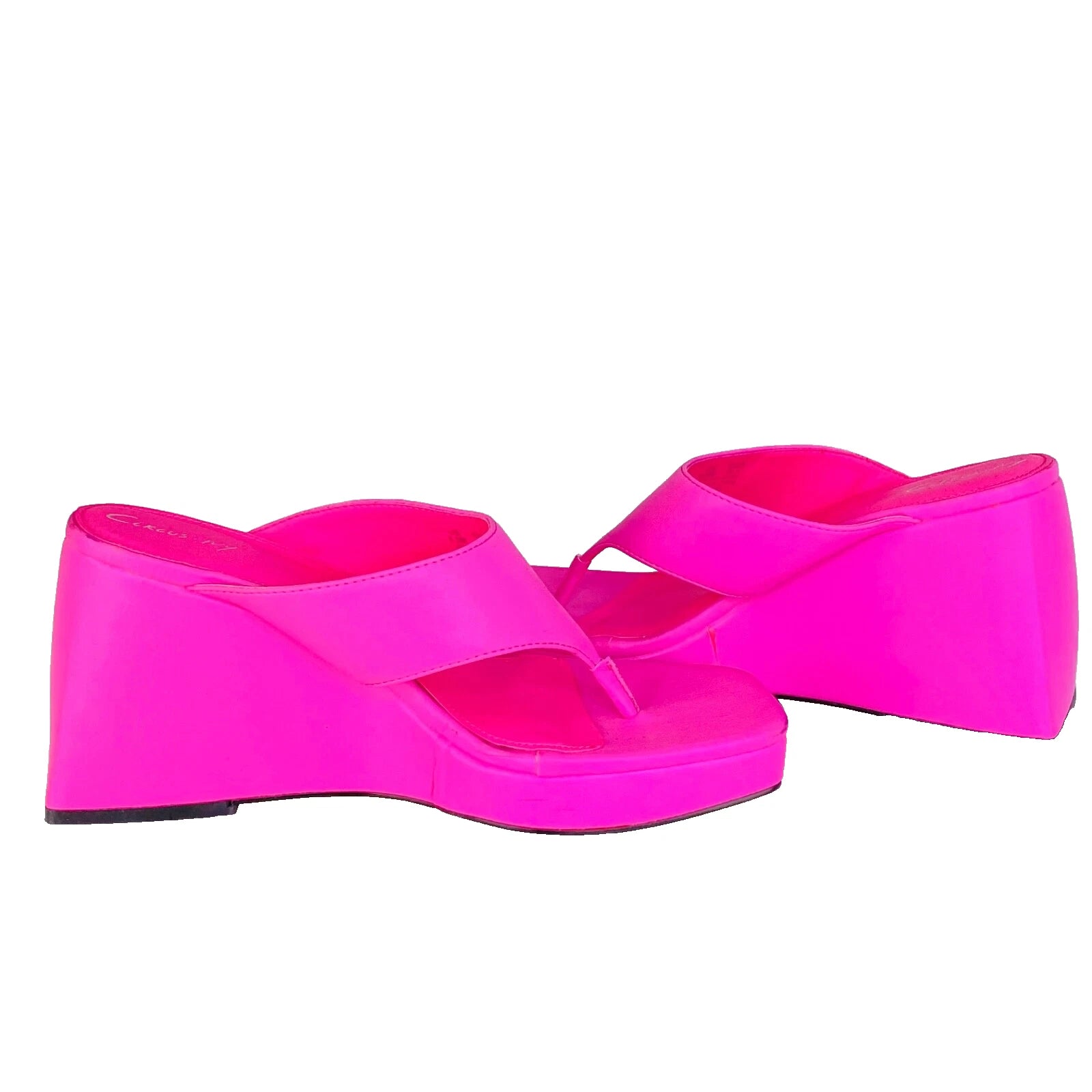 Bright pink platform flip flops sandals 8.5 CIRCUS SAM EDELMAN shoes Y2K style