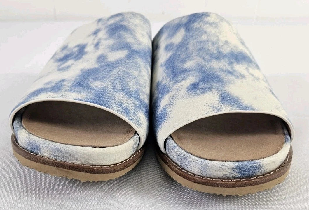 J Jill Size 10 Molded Blue & White Sandals  Style # SHU244041 NWOB