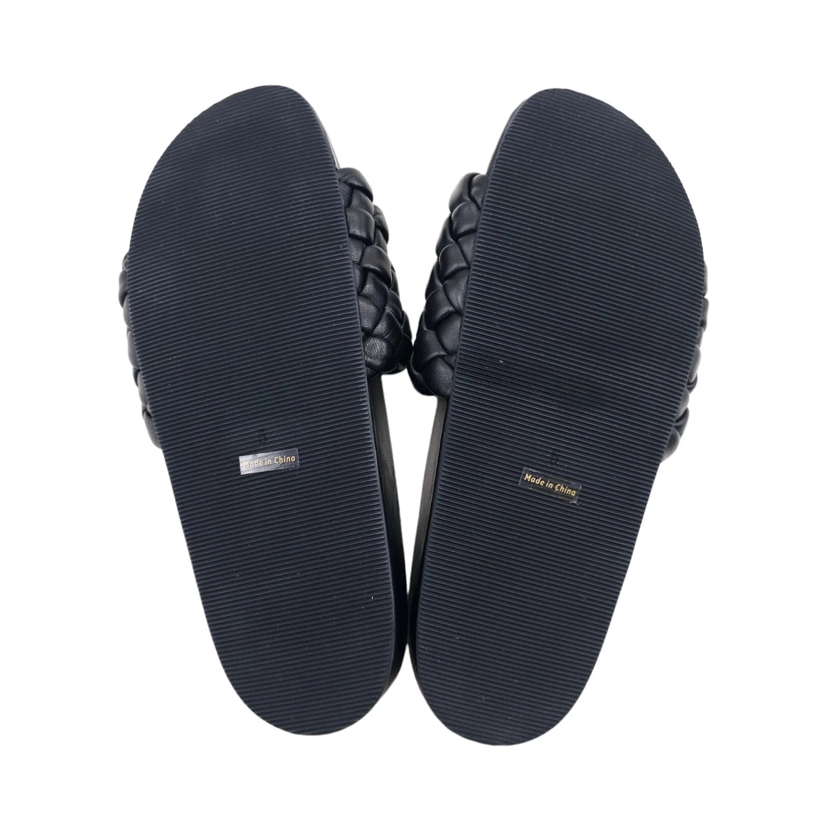 LOEFFLER RANDALL Sonnie Slides Black Woven Leather NIB Size 5B