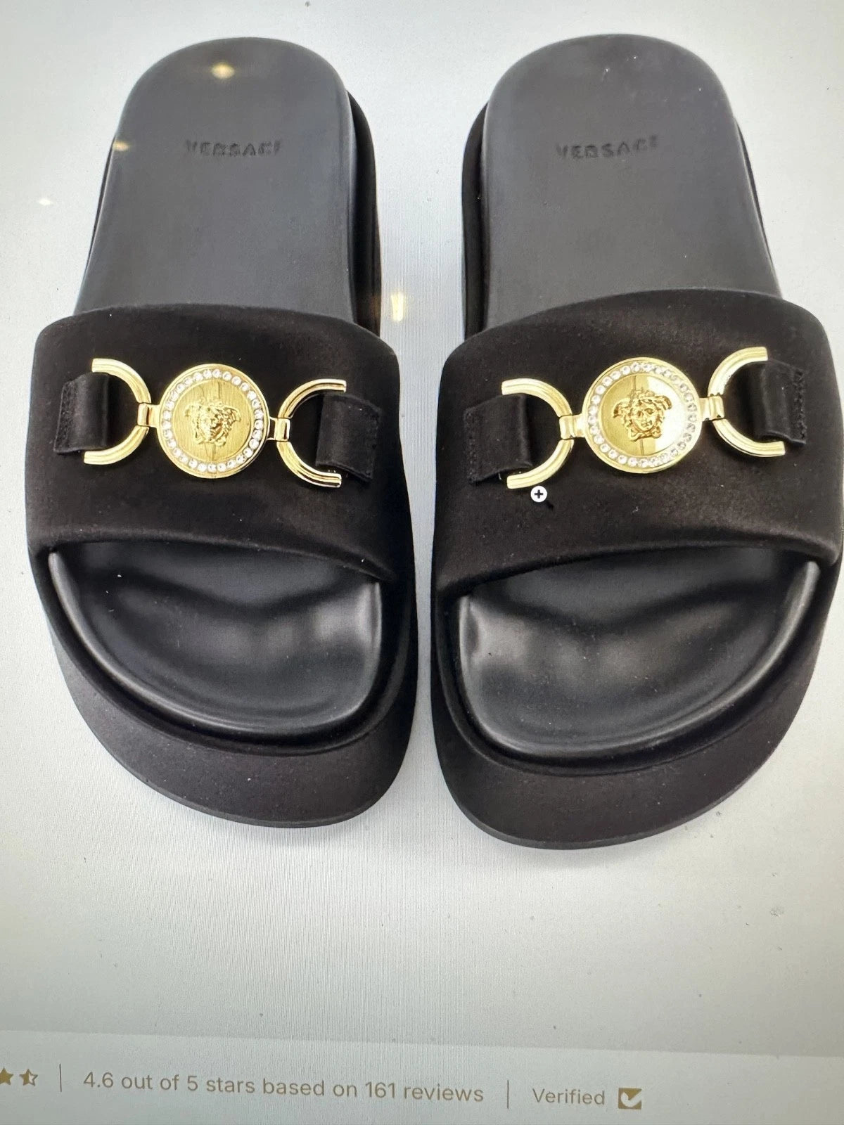 Black VERSACE MEDUSA '95 BIGGIE Platform Slide Sandal Sz 9 SOLD OUT EXCELLENT