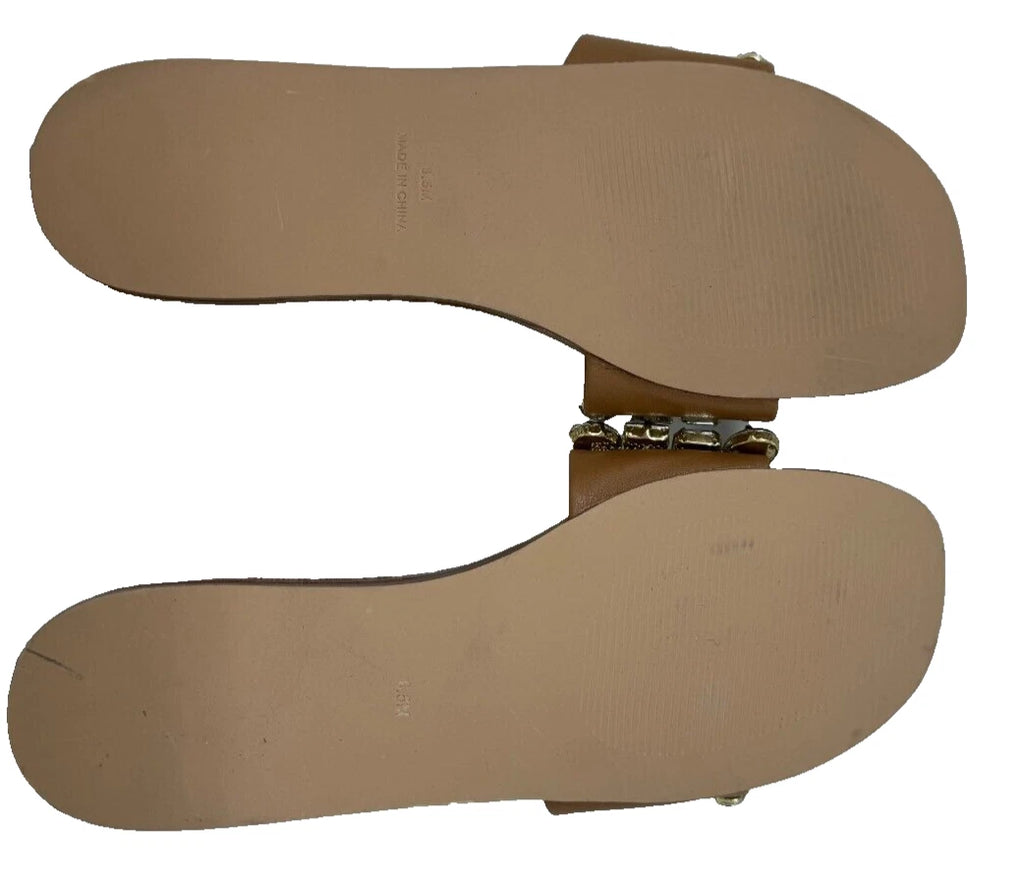 Madden Girl Women's Dazzlle Slip On Comfort Sandals Brown Size:6 196T