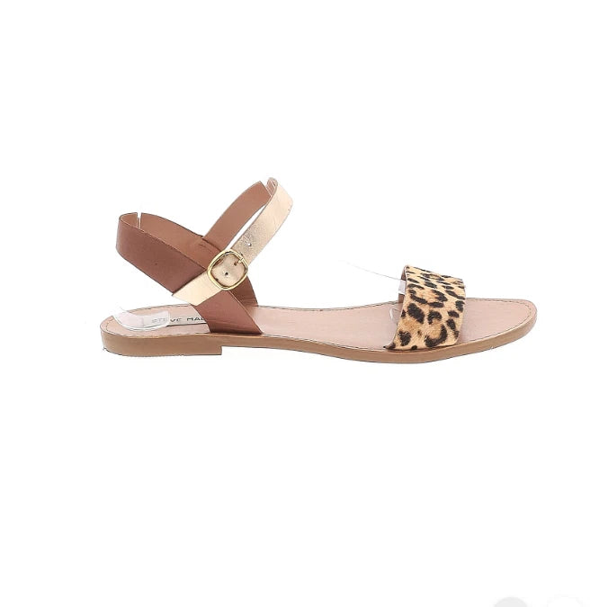 Steve Madden Gold & Leopard Print Women's Sandals – Size 10