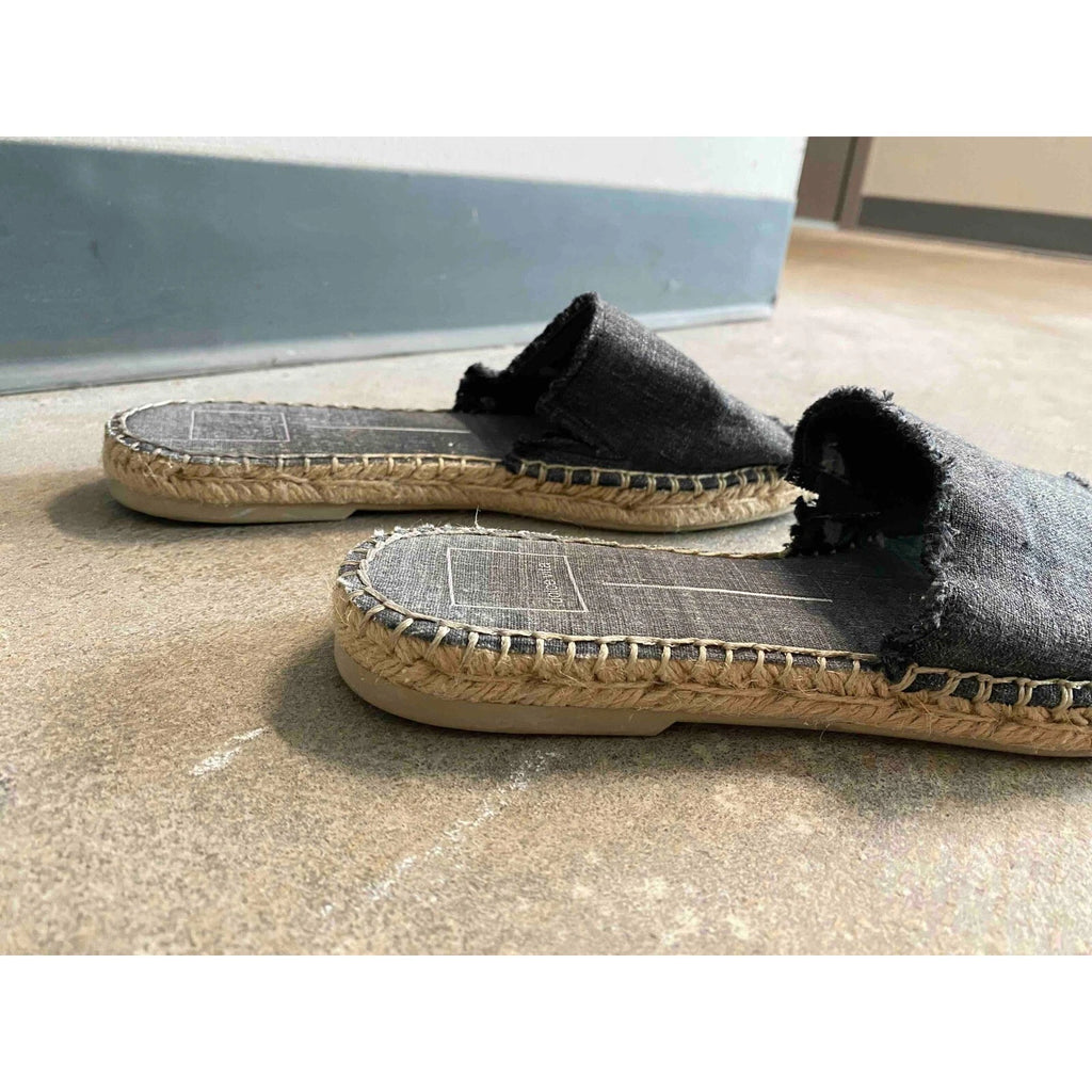 Dolce Vita Espadrille Slides Frayed Denim Slip On Sandals Casual Shoes 7.5