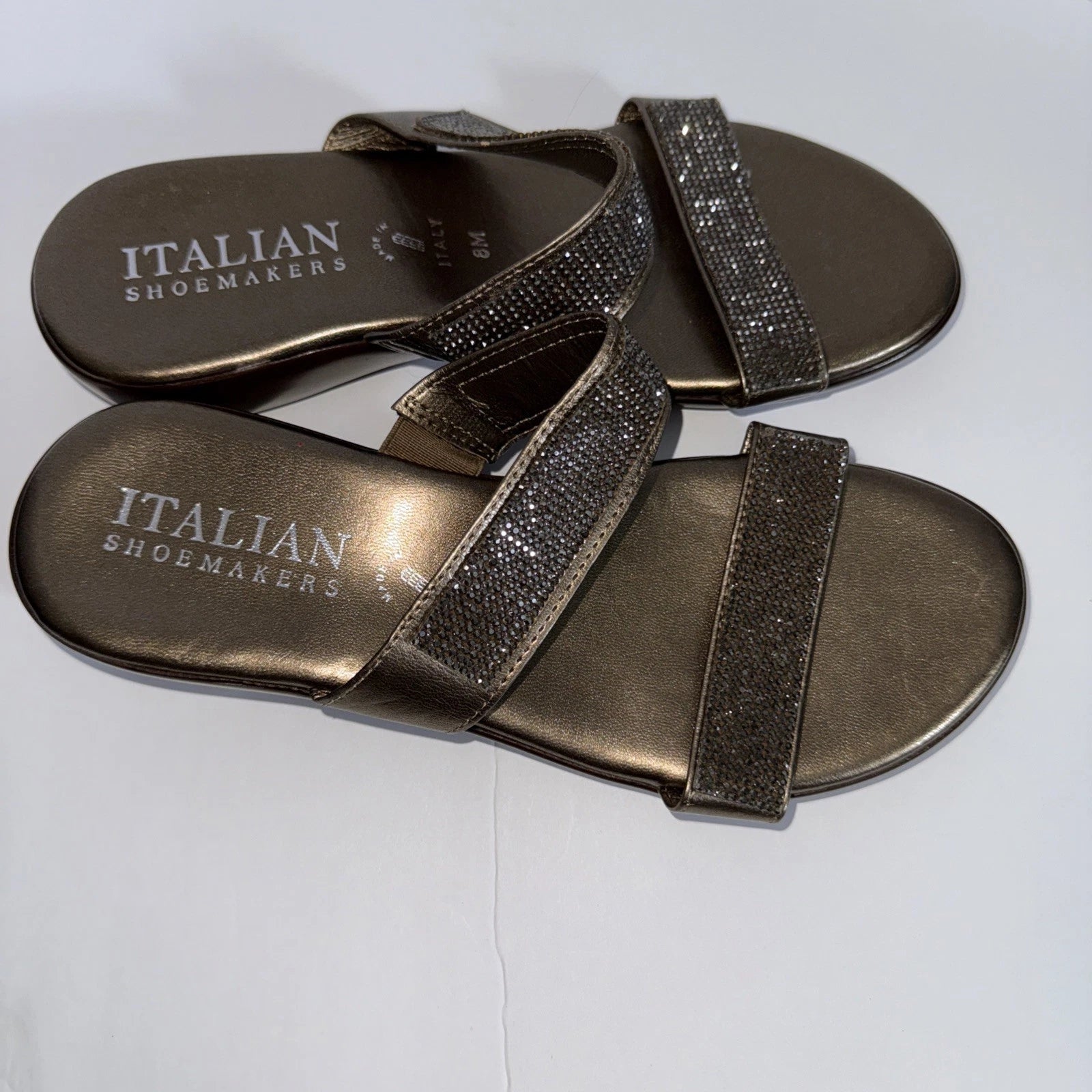 Italian Shoemakers Brown Sandals Slide-Style Comfort Sz 8