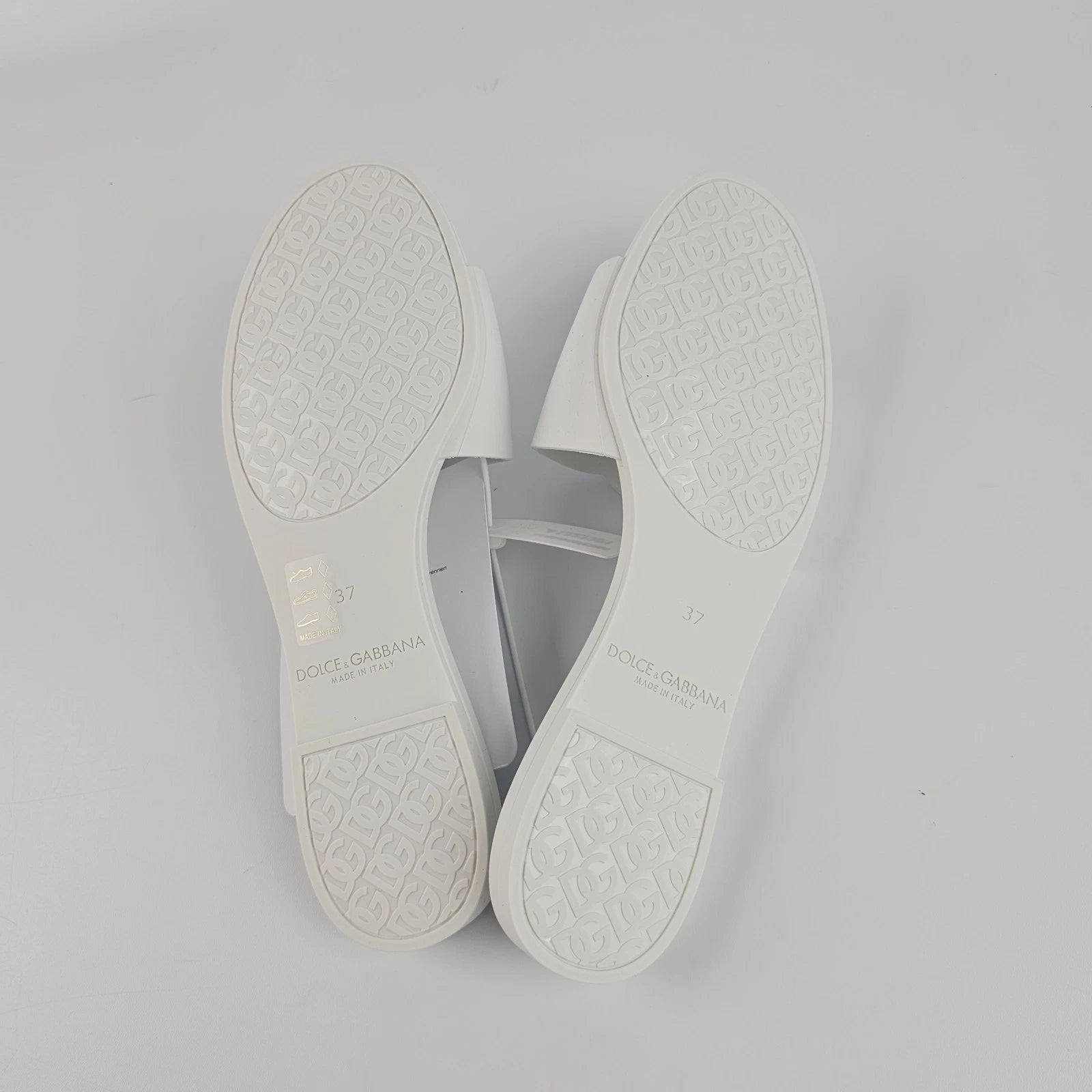 DOLCE&GABBANA Bianca White Slide Sandals New