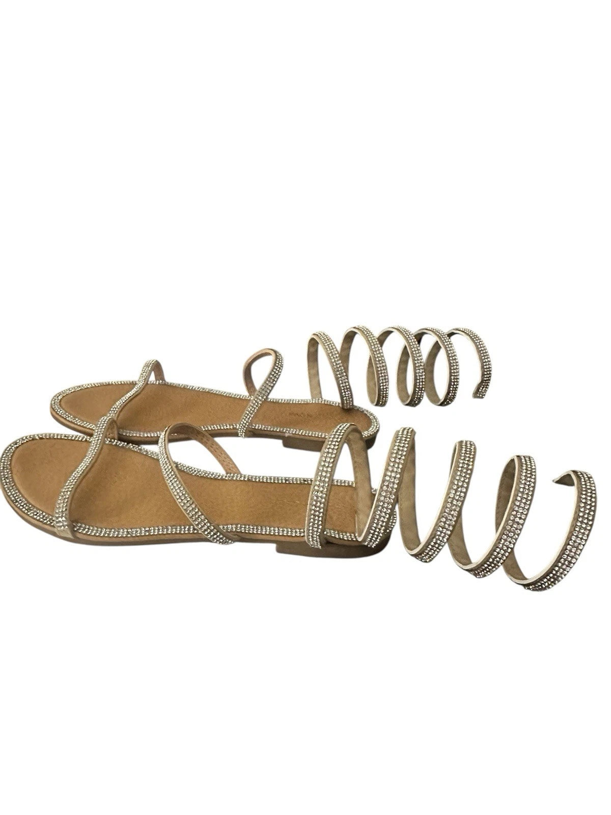Fashion Nova Silver Spiral Sandals Sz:9