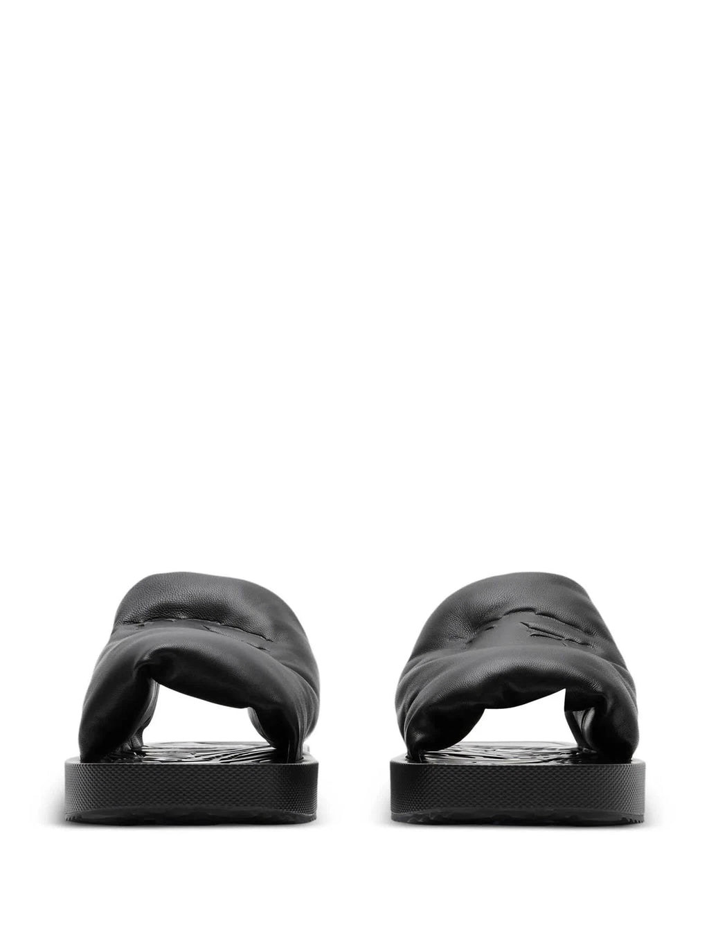 Burberry EKD Slab Leather Slides, Brand Size 36 ( US Size 6 )