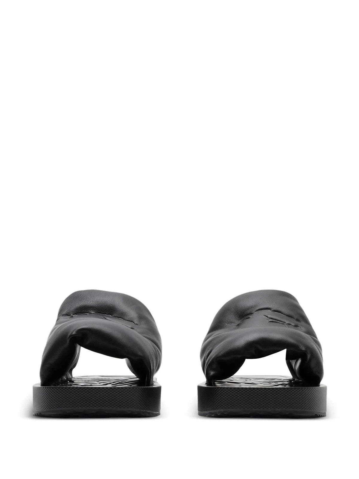 Burberry EKD Slab Leather Slides, Brand Size 36 ( US Size 6 )