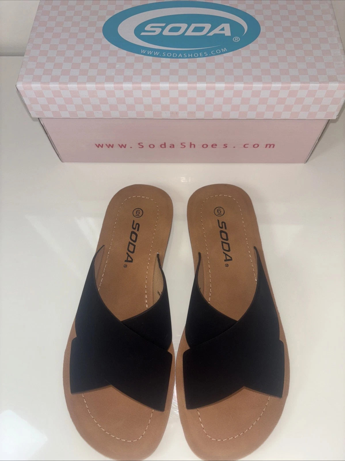 Black Slide Sandals sz 6 spring summer boho folk indie quiet luxury Classic NEW