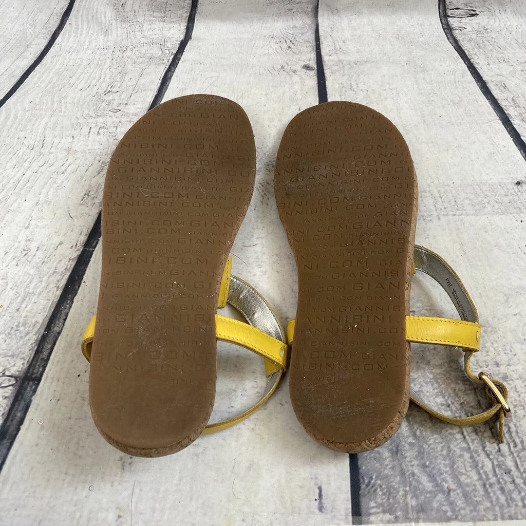 GIANNI BINI Sandal Womens 8 Windsor731 Empre Braided Leather Yellow Thong Flat