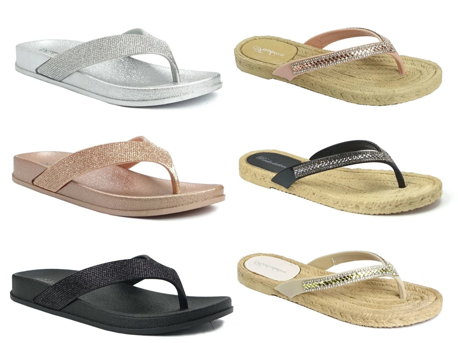 NEW Women's Rhinestone Glitter Sandals Fashion Jewel Flip Flops Shoes